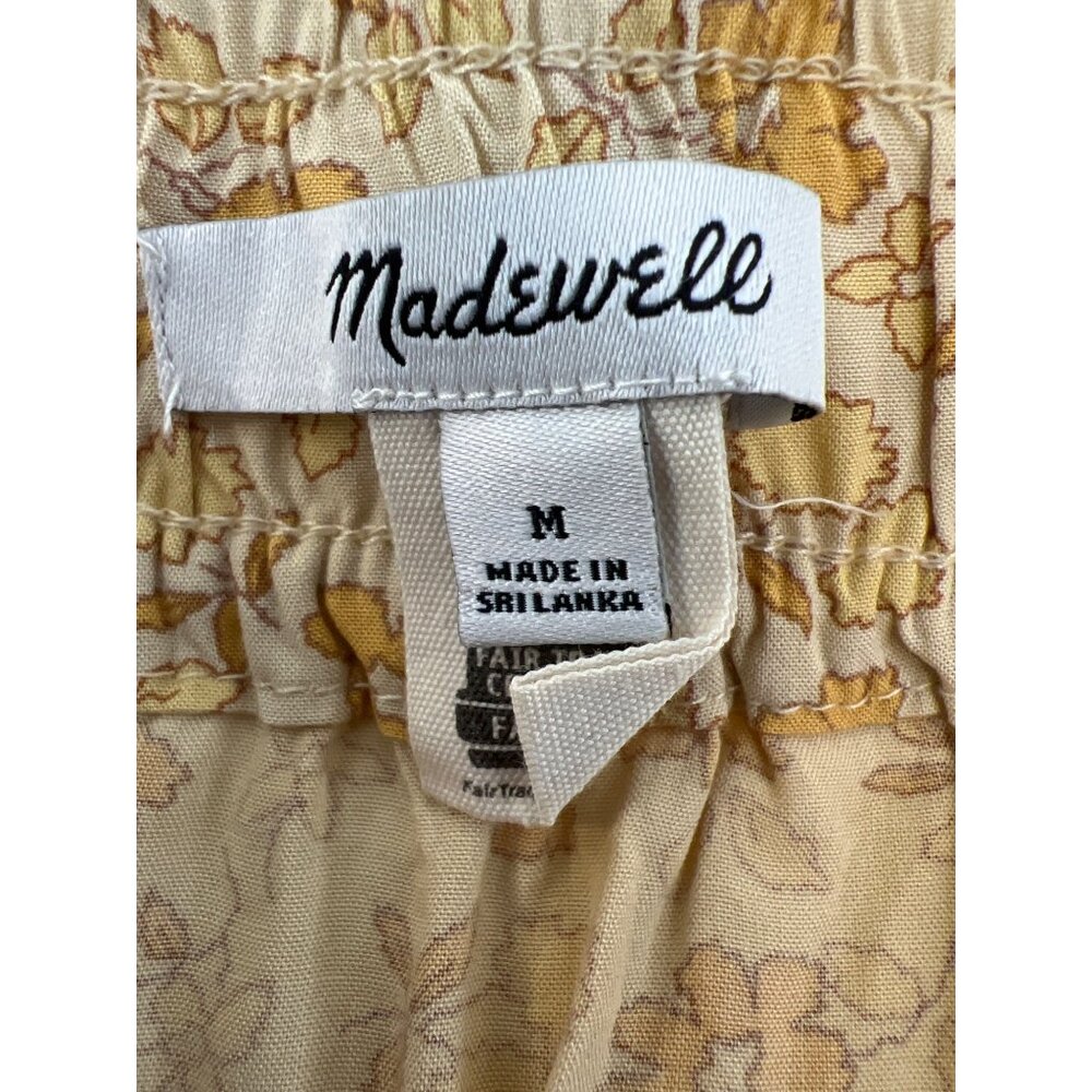 Madewell Floral Yellow Skirt Medium Swing Mini Skater Academia - Picture 2 of 4